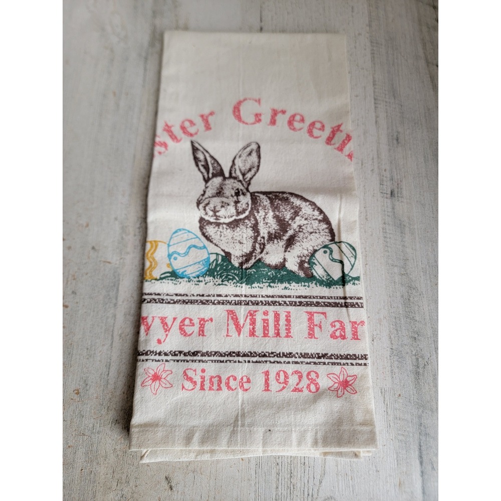 Easter greetings Sawyer Mill Farm bunny‎ kitchen towel spring accessory